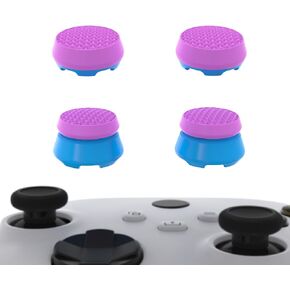 playvital Thumbs Pro Armor Thumbstick Extender for Xbox Core Controller, for Xbox Series X/S Controller, Joystick Caps Grip for Xbox One Controller - 2 High Raise and 2 Mid Raise Dome - Black