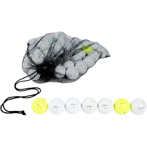 Clean Green Golf Balls 48 Recycled Golf Balls for Titleist AVX Golf Balls - Good Condition Used Golf Ball - Bulk Golf Balls with Mesh Bag. Will Contain White and Yellow Balls