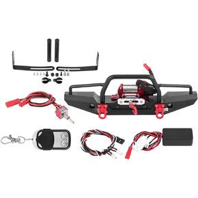 Metal Front Bumper, RC Car Crawler Upgrade Part, Front Bumper with Winch for Traxxas TR.X-4 RC Car RC Crawler Bumper Part, Classic Split Type Design
