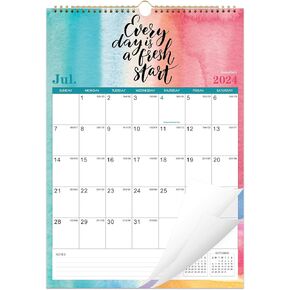 Calendar 2024-2025 - 18 Monthly Wall Calendar 2024-2025 with Thick Paper, 12" x 17", July 2024 - December 2025, Large Blocks with Julian Dates, Twin-Wire Binding, Hanging Hole