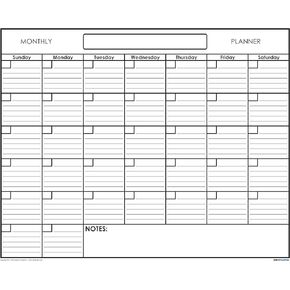 18" x 24" Erasable Undated One Month Laminated Wall Calendar Monthly Planner Blank Reusable Perfect for Organizing Home Office Academic Schedules w/FREE ERASE MARKER