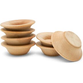 Unfinished Wood Mini Bowl, 3/4 inch, Perfect for Scale Models, Dollhouse Dishes, Wood Craft Projects, and Sorting Activity, Pack of 25, by Woodpeckers