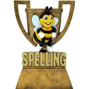 Decade Awards Spelling Bee Cup Trophy - 6 Inch Tall | Linguistic Brilliance Award | Celebrate Academic Excellence with a Colorful Spelling-B - Engraved Plate on Request