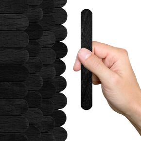 200PCS Black Wood Craft Sticks – 4,5 Inch Jumbo Popsicle Sticks for Crafts Black Popsicle Sticks Flat Wooden Sticks Black Jumbo Craft Sticks for Crafts DIY Food Grade Popsicle Sticks