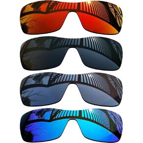 MYCOURAG 4 Pairs Replacement Lenses for Oakley Antix Sunglasses - Solid Black+Titanium+Ice Blue+Fire Red