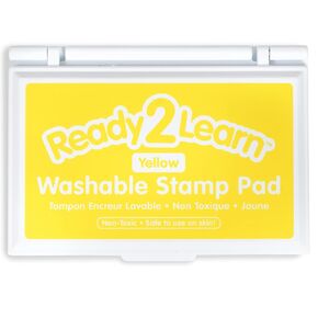 READY 2 LEARN Washable Stamp Pad - Yellow - Non-Toxic - Fade Resistant - Perfect for Scrapbooks, Posters and Cards