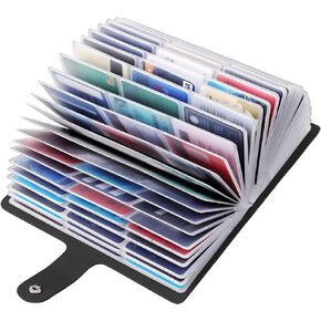 RFID Credit Card Holder for Women & Men, Large Business Card Holder and Credit Card Organizer, Credit Card Organizer with 96 Card Slots,Store All Kinds of Cards and Important Bills (Black)