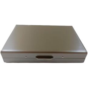 Hengfuntong-Elec RFID Metal Credit Card Wallet,Slim Business Card Case Holder with 10 PVC Slots for Women or Men (Silver)