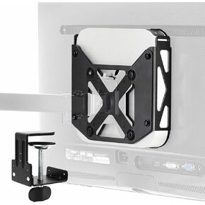 حامل VIVO خلف الشاشة VESA مصمم لوحدة المعالجة المركزية Mac Mini، موديلات 2010 الحالية، حامل كمبيوتر بذراع الشاشة، ظهر مخفي لحامل الشاشة مع خيار مشبك المكتب، أسود، Mount-MINI1