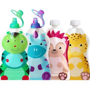 مجموعة أكياس طعام الأطفال القابلة لإعادة الاستخدام من ChooMee، SnakPack | 4 قيراط، 5 أونصة | تشتمل على قمصان SoftSip Pouch، 2CT، أخضر أرجواني in Kuwait