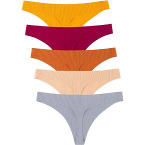 Bolivelan Seamless Thong Panties for Women Comfy Low Rise Breathable Thong Lingerie Underwear