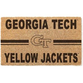 ممسحة أرجل من KH Sports Fan Georgia Tech Yellow Jackets بشعار فريق جوز الهند، متعددة (1063100239)، بني in Saudi Arabia