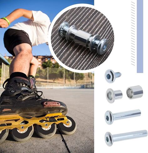 Micro Traders 46pcs Inline Skate Replacement Shaft Roller Skate Replacement Accessories Aluminum Alloy Skate Wheel Set Includes Axle & Axles Screws & Wrench & Spacers in Saudi Arabia
