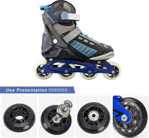 Micro Traders 46pcs Inline Skate Replacement Shaft Roller Skate Replacement Accessories Aluminum Alloy Skate Wheel Set Includes Axle & Axles Screws & Wrench & Spacers in Saudi Arabia