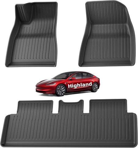 ASZSK Floor Mats for Tesla Model 3 2024,All-Weather Non-Slip TPE Rubber Floor Liners Model 3 Highland Accessories-Front and Rear 2 Rows Set in Saudi Arabia