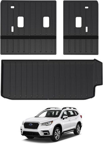 CARESA Floor Mats Seat Back Covers Behind 2nd and 3rd Row Cargo Liner for 2019-2024 Subaru Ascent Accessories(7 Passenger), All-Weather TPE Mat Protector Fit Ascent in Saudi Arabia