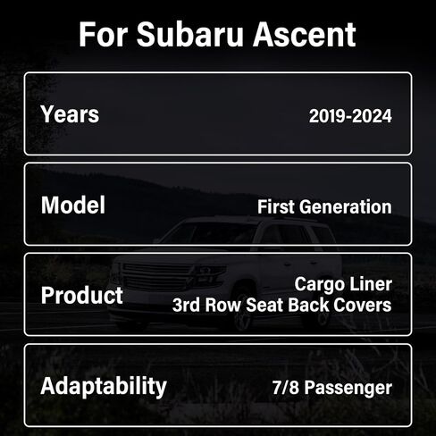 CARESA Floor Mats Seat Back Covers Behind 2nd and 3rd Row Cargo Liner for 2019-2024 Subaru Ascent Accessories(7 Passenger), All-Weather TPE Mat Protector Fit Ascent in Saudi Arabia