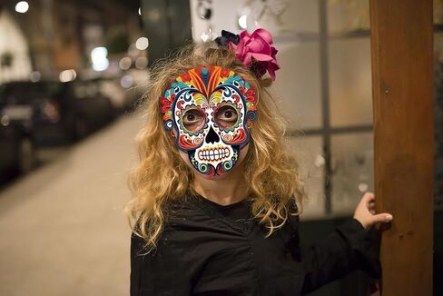 ALIBBON 6 Pcs Day of The Dead Mask Paper Sugar Skull Mask Full Face Mask with Elastic String Halloween Party Supplies in Saudi Arabia