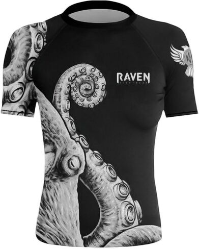 Raven Fightwear Women's Kraken Octopus BJJ Rash Guard Short Sleeve MMA in Saudi Arabia