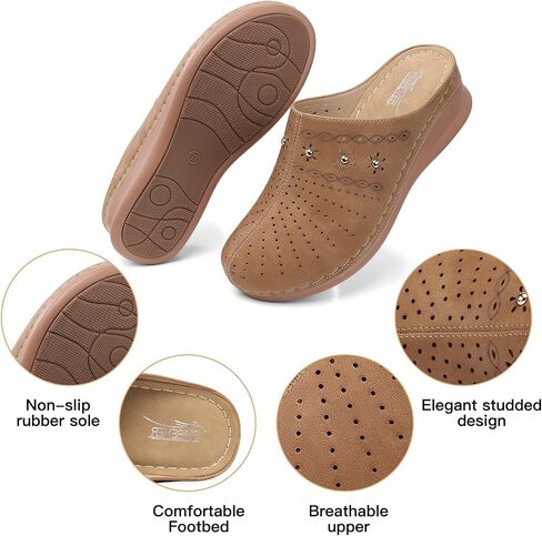 SHIBEVER Clogs for Women Mules Slip-On: Closed Toe Clog - Comfortable Womens Mule in Saudi Arabia