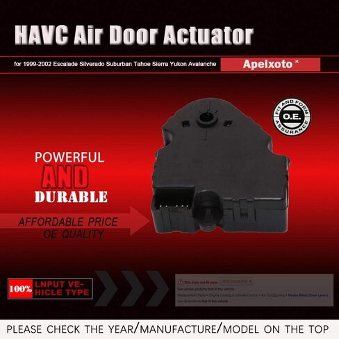 Front Lower Bottom Temperature Air door actuator for 1999-2002 Escalade Silverado Suburban Tahoe Sierra Yukon Avalanche replaces 52474810, 15-72507, 1572507, 604-101, 604101 in Saudi Arabia