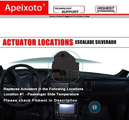 Front Lower Bottom Temperature Air door actuator for 1999-2002 Escalade Silverado Suburban Tahoe Sierra Yukon Avalanche replaces 52474810, 15-72507, 1572507, 604-101, 604101 in Saudi Arabia