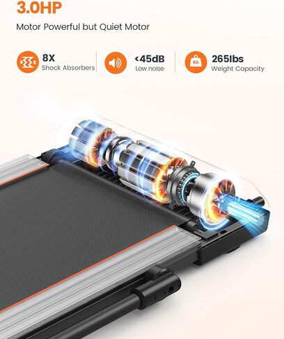 وسادة المشي YOSUDA ​​تحت المكتب، 3.0HP 2 في 1 وسادة المشي للمنزل/المكتب قابلة للطي بسعة وزن 265 رطل، حلقة مفرغة ذكية للمشي مع التطبيق وجهاز التحكم عن بعد وشاشة LED in Kuwait