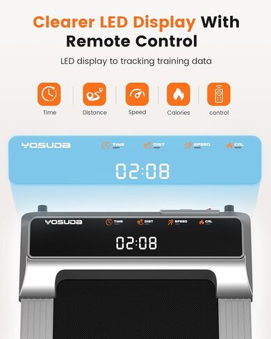 YOSUDA Walking Pad Under Desk Treadmill, 3.0HP 2 in 1 Walk Pad for Home/Office Folding Treadmill with 265 lbs Weight Capacity, Smart Walking Treadmill with App, Remote Control and LED Display in Saudi Arabia