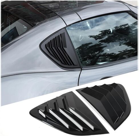 Rear Side Window Louvers Cover Trim Compatible with Mazda MX-5 Miata RF 2016-2024，ABS Car Window Scoop Louvers Cover Trim ，Air Vent Scoop Shades Cover Blinds (Piano Black) in Saudi Arabia