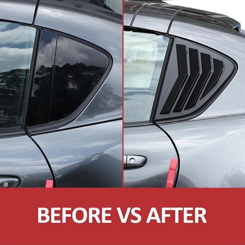 Rear Side Window Louvers Cover Trim Compatible with Mazda MX-5 Miata RF 2016-2024，ABS Car Window Scoop Louvers Cover Trim ，Air Vent Scoop Shades Cover Blinds (Piano Black) in Saudi Arabia