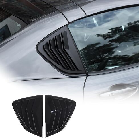 Rear Side Window Louvers Cover Trim Compatible with Mazda MX-5 Miata RF 2016-2024，ABS Car Window Scoop Louvers Cover Trim ，Air Vent Scoop Shades Cover Blinds (Piano Black) in Saudi Arabia