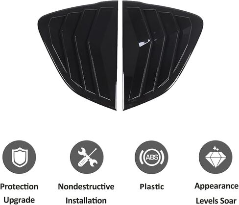 Rear Side Window Louvers Cover Trim Compatible with Mazda MX-5 Miata RF 2016-2024，ABS Car Window Scoop Louvers Cover Trim ，Air Vent Scoop Shades Cover Blinds (Piano Black) in Saudi Arabia