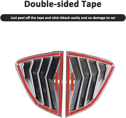 Rear Side Window Louvers Cover Trim Compatible with Mazda MX-5 Miata RF 2016-2024，ABS Car Window Scoop Louvers Cover Trim ，Air Vent Scoop Shades Cover Blinds (Piano Black) in Saudi Arabia