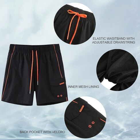 HODOSPORTS Mens 8" Swim Trunks Quick Dry Bathing Suit with Mesh Liner (Regular & Big Tall Sizes) in Saudi Arabia