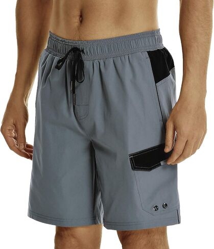 HODOSPORTS Mens 8" Swim Trunks Quick Dry Bathing Suit with Mesh Liner (Regular & Big Tall Sizes) in Saudi Arabia