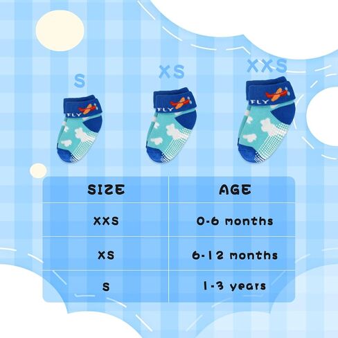 SkiBeaut Baby Newborn Socks with Grips, 6 Pairs Toddler Kids Warm Thick Socks Non Slip Skid Sticky Slippery Crew Socks in Saudi Arabia