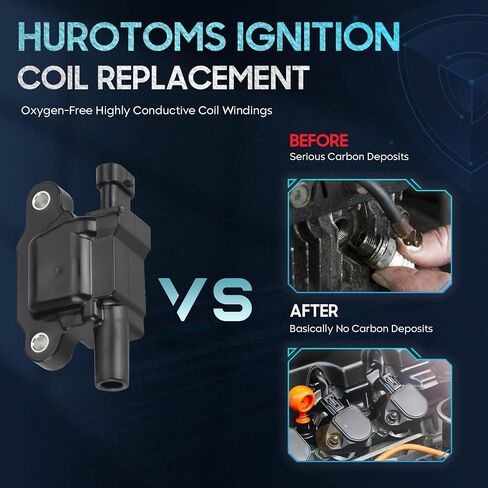 Hurotoms 4PCS Ignition Coil Pack Compatible with Buick Cadillac Escalade CTS Chevrolet Express 1500 2500 3500 4500 Hummer H2 H3 Isuzu NPR Pontiac 4.8L 5.3L 6.0L 6.2L, Replace for UF413 C1511, Black in Saudi Arabia
