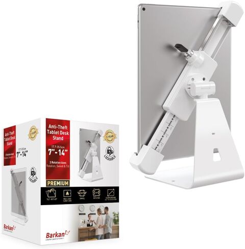 Barkan Tablet Mount Holder for 7-14 inch Devices, Full Motion Articulating, 360 Degree Rotation Bracket, fits Apple iPad/Air/Mini, Samsung Galaxy Tab, Fire HD 7/8 / 10 in Saudi Arabia