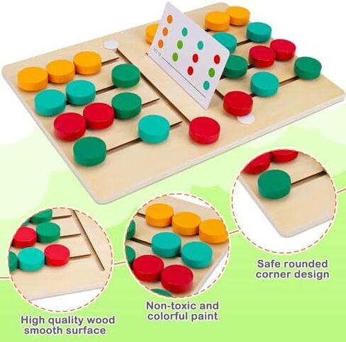 Montessori Learning Toys Slide Puzzle Color & Shape Matching Brain Teasers Logic Game Preschool Educational Wooden Toys for Kids Boys Girls Age 3 4 5 6 7 Years Old Airplane Travel Toys Birthday Gifts in Kuwait