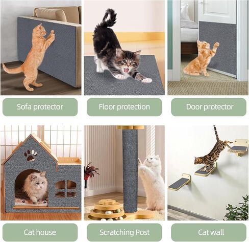 Cat Scratch Mat，Cat Scratch Carpet Trimmable Self-Adhesive Cat Scratch Pad,Decorative Cat Tree Shelf，Cat Wall，Cat Scratching Post,Cat Couch Protector 78.7"x15.8" in Saudi Arabia