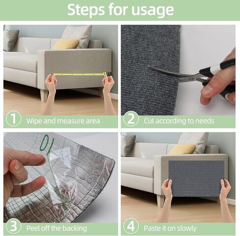 Cat Scratch Mat，Cat Scratch Carpet Trimmable Self-Adhesive Cat Scratch Pad,Decorative Cat Tree Shelf，Cat Wall，Cat Scratching Post,Cat Couch Protector 78.7"x15.8" in Saudi Arabia