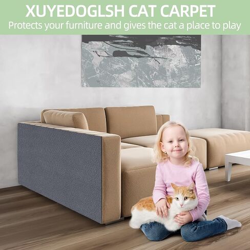 Cat Scratch Mat，Cat Scratch Carpet Trimmable Self-Adhesive Cat Scratch Pad,Decorative Cat Tree Shelf，Cat Wall，Cat Scratching Post,Cat Couch Protector 78.7"x15.8" in Saudi Arabia