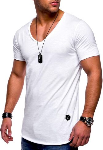 تي شيرت رجالي مثير بياقة V عميقة وأكمام قصيرة تي شيرت مناسب تي شيرت منخفض القطع Vneck تي شيرت علوي in Kuwait