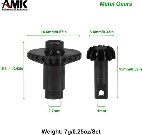 AMK Steel TRX4M Bevel Gear, Differential 12T-26T Underdrive 12T-22T Overdrive Diff Gears Ring Pinion Set for 1/18 RC Crawler TRX4M Upgrades in Saudi Arabia