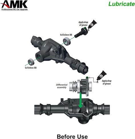 AMK Steel TRX4M Bevel Gear, Differential 12T-26T Underdrive 12T-22T Overdrive Diff Gears Ring Pinion Set for 1/18 RC Crawler TRX4M Upgrades in Saudi Arabia