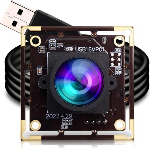 ELP 16MP Wide Angle USB Camera Module with 170degree Fisheye Lens for Raspberry Pi, Computer 4K Mini UVC USB2.0 Video Webcam Board Industrial PC Lightburn IMX298 Laptop, ELP-USB16MP01-L170 in Kuwait