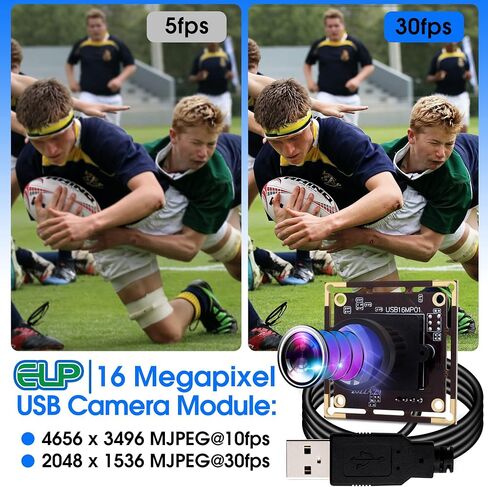 ELP 16MP Wide Angle USB Camera Module with 170degree Fisheye Lens for Raspberry Pi, Computer 4K Mini UVC USB2.0 Video Webcam Board Industrial PC Lightburn IMX298 Laptop, ELP-USB16MP01-L170 in Kuwait