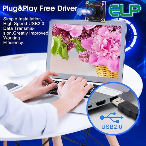 ELP 16MP Wide Angle USB Camera Module with 170degree Fisheye Lens for Raspberry Pi, Computer 4K Mini UVC USB2.0 Video Webcam Board Industrial PC Lightburn IMX298 Laptop, ELP-USB16MP01-L170 in Kuwait