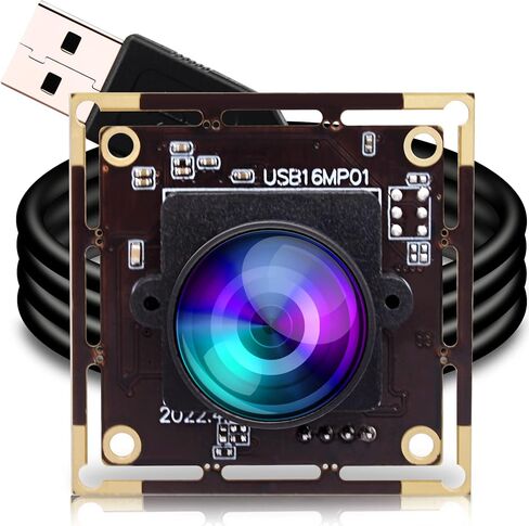 ELP 16MP Wide Angle USB Camera Module for Raspberry Pi and Computer 4K Mini UVC USB2.0 Video Webcam Board with 118degree No Distortion Lens IMX298 Industrial PC Lightburn Camera for Laptop,Jetson Nano in Saudi Arabia