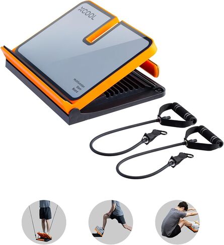 XCOOL لوح مائل متعدد الوظائف 3 في 1 مع شريط مقاومة وقضيب للجلوس، ممتد عريض للساق لتمدد الكاحل والقدم، لوح توازن قابل للتعديل بـ 9 مستويات للعلاج الطبيعي والتمارين المنزلية in Kuwait